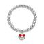 Picture of BRASS RHODIUM RED ENAMEL HEART FACE SMILY CHARM ON STRETCH BRACELET