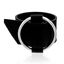 Picture of Silver-Tone Brass Open Circle Black Leather Belt Design Bracelet