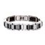Picture of Men's Convex Rectangular Link Bracelet in Two-Tone Stainless Steel