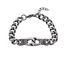 Picture of Silver-Tone Stainless Steel Oxidized Textured Interlocked Links Curb Chain Bracelet