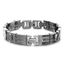 Picture of Black-Tone Stainless Steel Polished Rubber Link Bracelet