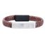 Picture of Silver-Tone Stainless Steel Men's ID Bar 7 Brown Wrap Around Leather Hidden USB Charger Bracelet