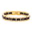 Picture of Two-Tone Stainless Steel Men's Double Row Cubic Zirconia Tungsten Link Bracelet
