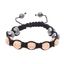 Picture of Black-Tone Stainless Steel Topaz Cubic Zirconia Balls Facet Hematite Beads Adjustable Slider Bracelet