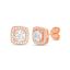 Picture of Sterling Silver Asscher Cut Halo Cubic Zirconia Stud Post Earring