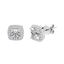 Picture of Princess Cut Cubic Zirconia Cushion Shaped Stud Earring in Rhodium over Sterling Silver
