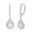 Picture of Pear Shaped Cubic Zirconia Teardrop Dangle Leverback Bridal Earrings in Rhodium over Sterling Silver