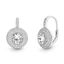 Picture of Sterling Silver Pave Border Cubic Zirconia Lever Back Earring