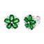 Picture of STERLING SILVER RHODIUM EMERALD & CZ FLOWER STUD EARRING