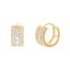Picture of Sterling Silver Round/Baguette Cubic Zirconia Huggie Earring