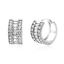 Picture of Triple Row Cubic Zirconia Huggie Earring in Sterling Silver