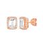 Picture of Emerald Cut Cubic Zirconia Stud Earrings in Rhodium over Sterling Silver