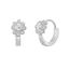 Picture of Sterling Silver 13mm Cubic Zirconia Flower Design Huggie Earring