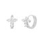 Picture of Sterling Silver 14mm Cubic Zirconia Cross Huggie Earring