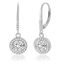Picture of Sterling Silver Dangling Halo Cubic Zirconia Disc Lever Back Earring