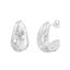 Picture of Sterling Silver Polished Hammered C- Hoop Post Earring