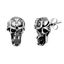 Picture of Stainless Steel Oxidized Black Cubic Zirconia Skull Post Earrings