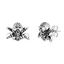 Picture of Stainless Steel Oxidized Cubic Zirconia Cross And Skull Post Earrings