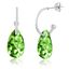 Picture of Silver-Tone Alloy Dangling Teardrop Peridot Crystal Polished Hoop Post Earring
