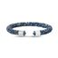Picture of Silver-Tone Brass Wrapped Blue Crystal Open Cuff Bangle