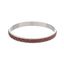 Picture of Silver-Tone Stainless Steel Braided Brown Leather Slip Bangle