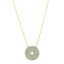 Picture of Sterling Silver Cubic Zirconia Turquoise Pave Circle Disc with Clear Center Necklace