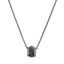 Picture of Black Rhodium Plated Brass Cubic Zirconia Pyramid Studded Rondelle Pendant Cable Chain Necklace