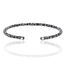 Picture of Silver-Tone Brass Blacl & Mirror Silver Crystal Wrapped Open Collar Necklace