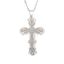 Picture of Two-Tone Stainless Steel Men's Triple Layered Glitter Cross Pendant Curb Chain Necklace