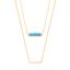Picture of STAINLESS STEEL GOLD IP DOUBLE-LAYERED POLISHED BAR & TURQUOISE MARBLE STONE STATION ON 18/22 +2 CABLE CHAIN NECKLACE