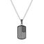 Picture of Black-Tone Stainless Steel Men's American Flag/Prayer Dog Tag Pendant 22 Curb Chain Necklace