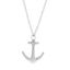 Picture of Silver-Tone Stainless Steel Men's Anchor Pendant Curb Chain Necklace
