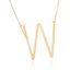 Picture of Gold-Tone Stainless Steel W Initial Cable Chain Necklace