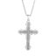 Picture of Silver-Tone Stainless Steel Men's Glitter Greek Key Cross Pendant Curb Chain Necklace