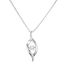 Picture of Silver-Tone Brass Cubic Zirconia Polished Oval Pendant 16 Cable Chain Necklace