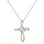 Picture of STERLING SILVER 2-TONE ROSE & RHODIUM CZ CROSS FOREVER TOGETHER PENDANT