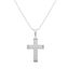 Picture of Silver-Tone Stainless Steel Satin and Polished Cross Pendant