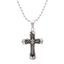 Picture of Silver-Tone Stainless Steel Cubic Zirconia Olive Cross Pendant