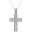Picture of Silver-Tone Stainless Steel Polished Cubic Zirconia Cross Pendant