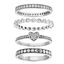 Picture of Sterling Silver Oxidized 4pc Cubic Zirconia Heart/Band Stackable Ring Set Size 7