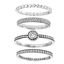 Picture of Sterling Silver Oxidized 4pc Cubic Zirconia Circle/Band Stackable Ring Set Size 7