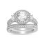 Picture of Sterling Silver Cubic Zirconia Center Halo Duo Wedding Ring Set Size 6