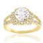 Picture of Cubic Zirconia Double Halo Ring in Gold over Brass