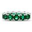 Picture of Round Simulated Emerald Eternity Band Ring in Rhodium over Brass size 6