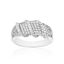 Picture of Silver Tone Brass Cubic Zirconia Ribbed Ring Size 7