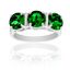 Picture of Silver-Tone Brass Triple Green Cubic Zirconia Ring Size 7
