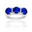 Picture of Silver-Tone Brass Triple Blue Cubic Zirconia Ring Size 6