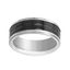 Picture of Silver-Tone Stainless Steel Black Ceramic Band Ring