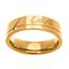 Picture of Gold-Tone Stainless Steel Men's Crystal Love Engraved Band Ring Size 10