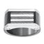Picture of Two-Tone Stainless Steel Men's Black Signet Wire and Bar Design Band Ring Size 9